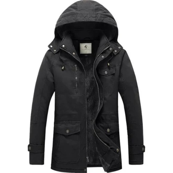 NEW MEN'S Winter Coat Warm Thicken Dark Grey